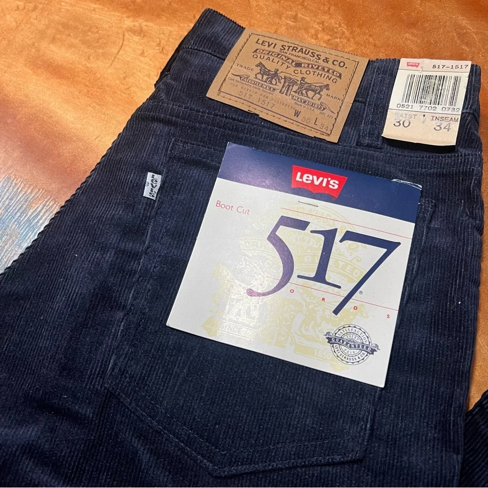 VTG Levis 517 Pants Mens 30x34 Corduroy Jeans  Made in USA Deadstock Jeans